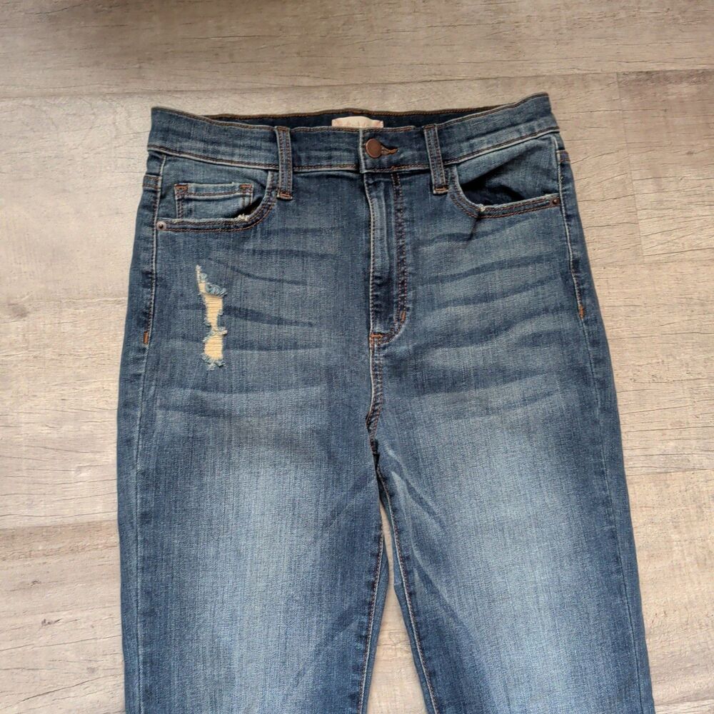 Altar'd State Extreme Flare Jeans Size 29 High Rise Distressed Raw Hem Boho - Picture 3 of 9